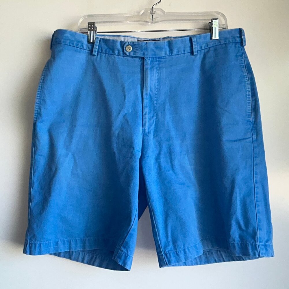 PETER MILLAR Winston Pima Cotton 9" Shorts Men's Size 36 Washed Blue Chino